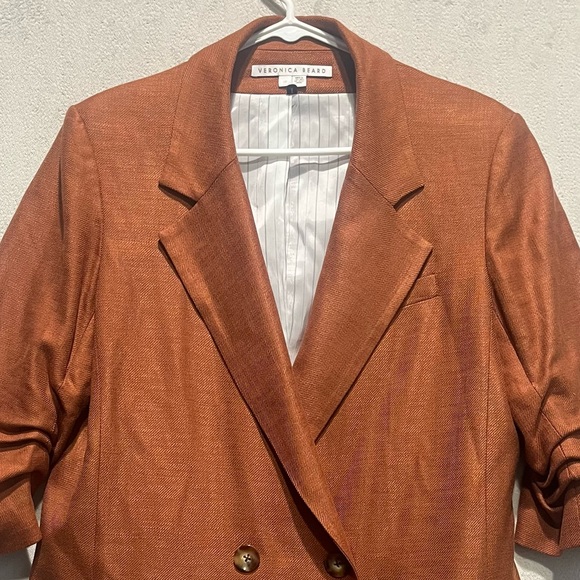 Veronica Beard Women's Rupert Dickey Camel Brown Blazer Double Breasted Sz 12 - Picture 3 of 16